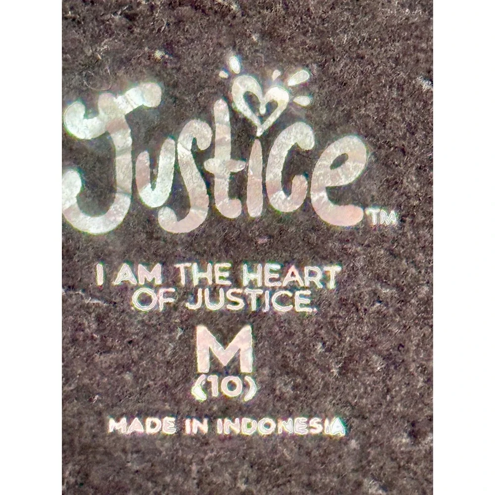 Justice Girls Full Zip Hoodie Sweatshirt Sequin Logo‎ Black Size M (10)